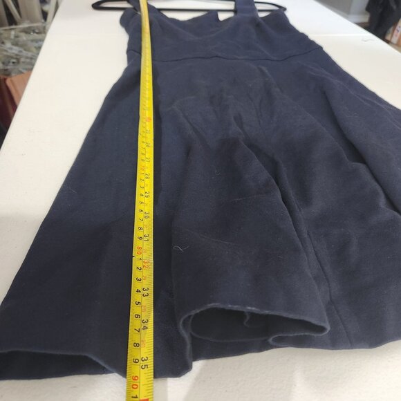 Navy Dress Womens  Zip Sleeveless Fit & Flare Square Neckline - Picture 4 of 11